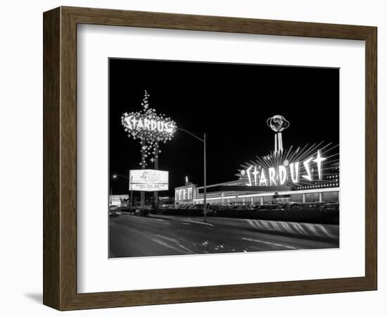 1960s Night Scene of the Stardust Casino Las Vegas,, Nevada-null-Framed Photographic Print