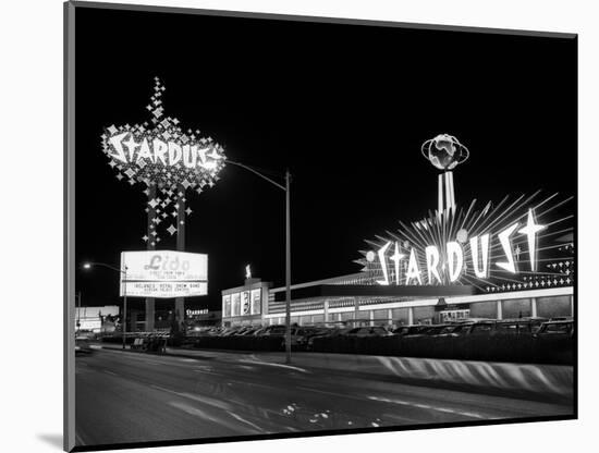 1960s Night Scene of the Stardust Casino Las Vegas,, Nevada-null-Mounted Photographic Print