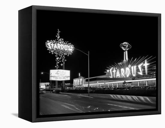 1960s Night Scene of the Stardust Casino Las Vegas,, Nevada-null-Framed Stretched Canvas