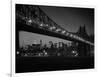 1960s Queensboro Bridge and Manhattan Skyline at Night New York City-null-Framed Photographic Print