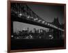 1960s Queensboro Bridge and Manhattan Skyline at Night New York City-null-Framed Photographic Print