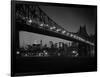 1960s Queensboro Bridge and Manhattan Skyline at Night New York City-null-Framed Photographic Print