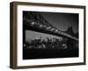 1960s Queensboro Bridge and Manhattan Skyline at Night New York City-null-Framed Photographic Print