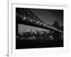 1960s Queensboro Bridge and Manhattan Skyline at Night New York City-null-Framed Photographic Print