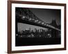 1960s Queensboro Bridge and Manhattan Skyline at Night New York City-null-Framed Photographic Print