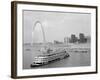 1960s St. Louis Missouri Gateway Arch Skyline Mississippi River SS Admiral Casino-null-Framed Photographic Print