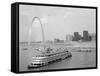 1960s St. Louis Missouri Gateway Arch Skyline Mississippi River SS Admiral Casino-null-Framed Stretched Canvas