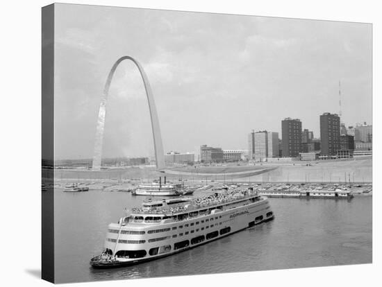 1960s St. Louis Missouri Gateway Arch Skyline Mississippi River SS Admiral Casino-null-Stretched Canvas