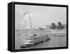 1960s St. Louis Missouri Gateway Arch Skyline Mississippi River SS Admiral Casino-null-Framed Stretched Canvas
