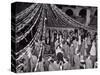 1960s TEENAGE GIRLS AND BOYS IN GOWNS AND SUITS ATTENDING HIGH SCHOOL SENIOR PROM DANCE UNDER CA...-Panoramic Images-Stretched Canvas