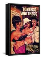 1960s USA Topless Waitress Book Cover-null-Framed Stretched Canvas