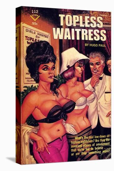1960s USA Topless Waitress Book Cover-null-Stretched Canvas