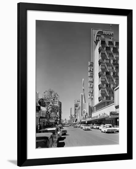 1960s View Down Freemont Street Downtown Las Vegas, Nevada-null-Framed Photographic Print