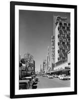 1960s View Down Freemont Street Downtown Las Vegas, Nevada-null-Framed Photographic Print