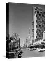 1960s View Down Freemont Street Downtown Las Vegas, Nevada-null-Stretched Canvas