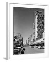 1960s View Down Freemont Street Downtown Las Vegas, Nevada-null-Framed Photographic Print