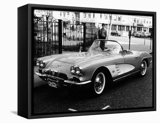 1961 Chevrolet Corvette on a Parking Meter, (C1961)-null-Framed Stretched Canvas