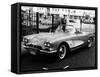 1961 Chevrolet Corvette on a Parking Meter, (C1961)-null-Framed Stretched Canvas