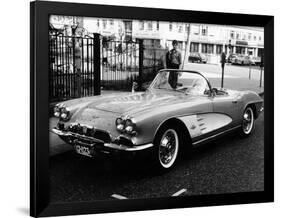 1961 Chevrolet Corvette on a Parking Meter, (C1961)-null-Framed Photographic Print