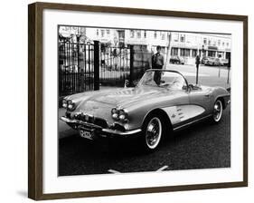 1961 Chevrolet Corvette on a Parking Meter, (C1961)-null-Framed Photographic Print