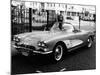 1961 Chevrolet Corvette on a Parking Meter, (C1961)-null-Mounted Photographic Print