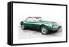 1961 Jaguar E-Type Watercolor-NaxArt-Framed Stretched Canvas