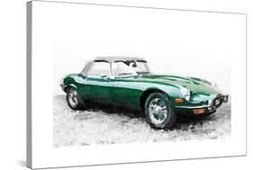 1961 Jaguar E-Type Watercolor-NaxArt-Stretched Canvas