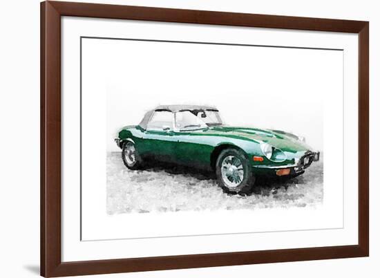 1961 Jaguar E-Type Watercolor-NaxArt-Framed Premium Giclee Print
