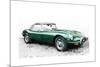 1961 Jaguar E-Type Watercolor-NaxArt-Mounted Premium Giclee Print