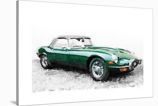 1961 Jaguar E-Type Watercolor-NaxArt-Stretched Canvas