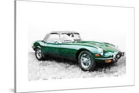 1961 Jaguar E-Type Watercolor-NaxArt-Stretched Canvas