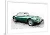 1961 Jaguar E-Type Watercolor-NaxArt-Framed Art Print