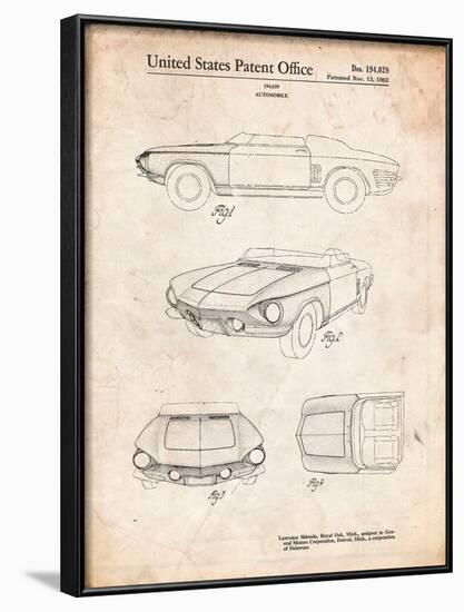 1962 Chevrolet Covair Super Spyder Concept Patent Print-Cole Borders-Framed Art Print