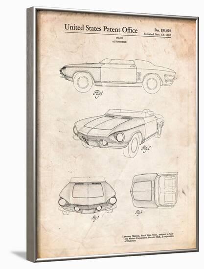 1962 Chevrolet Covair Super Spyder Concept Patent Print-Cole Borders-Framed Art Print