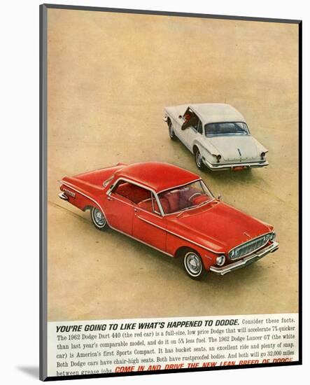 1962 Dodge Dart 440 &Lancer Gt-null-Mounted Art Print