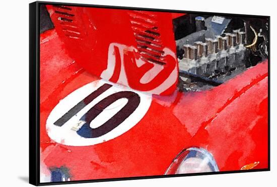 1962 Ferrari 250 GTO Engine Watercolor-NaxArt-Framed Stretched Canvas