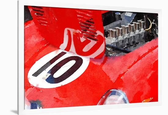 1962 Ferrari 250 GTO Engine Watercolor-NaxArt-Framed Art Print