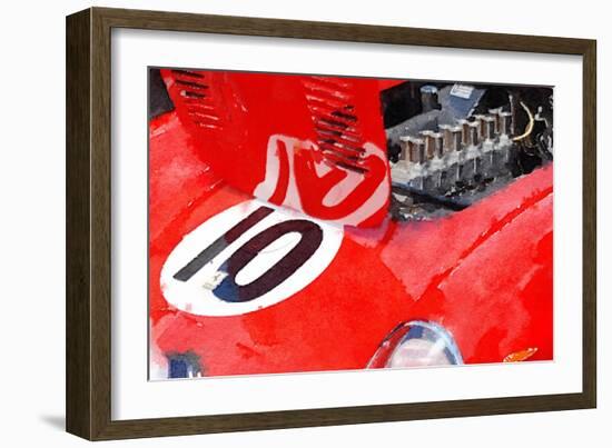 1962 Ferrari 250 GTO Engine Watercolor-NaxArt-Framed Art Print