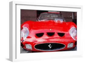 1962 Ferrari 250 GTO Front Watercolor-NaxArt-Framed Art Print