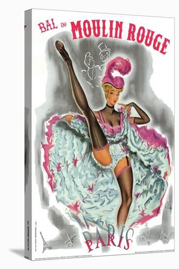 1962 Moulin Rouge cancan rose-Pierre Okley-Stretched Canvas