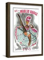 1962 Moulin Rouge cancan rose-Pierre Okley-Framed Giclee Print