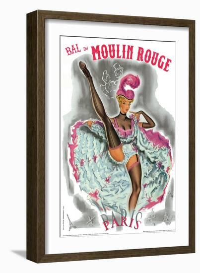 1962 Moulin Rouge cancan rose-Pierre Okley-Framed Giclee Print