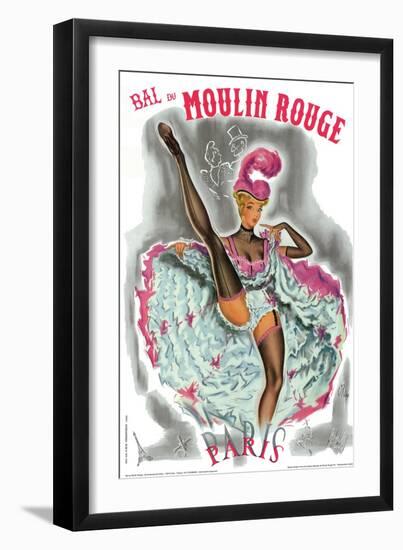 1962 Moulin Rouge cancan rose-Pierre Okley-Framed Giclee Print