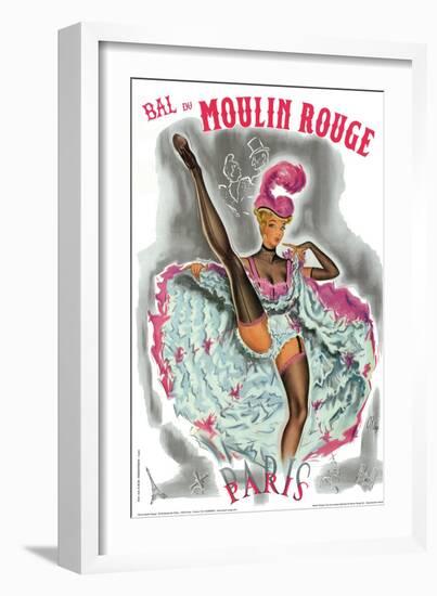 1962 Moulin Rouge cancan rose-Pierre Okley-Framed Giclee Print