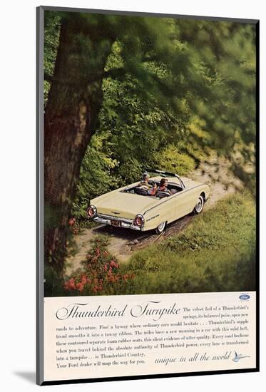1962 Thunderbird Turnpike-null-Mounted Art Print