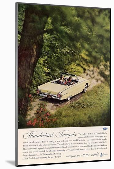 1962 Thunderbird Turnpike-null-Mounted Art Print