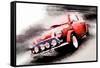 1963 Austin Mini Cooper Watercolor-NaxArt-Framed Stretched Canvas