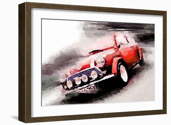 1963 Austin Mini Cooper Watercolor-NaxArt-Framed Art Print