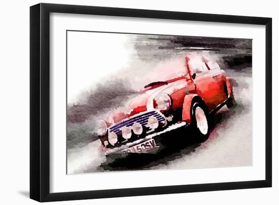 1963 Austin Mini Cooper Watercolor-NaxArt-Framed Art Print