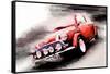 1963 Austin Mini Cooper Watercolor-NaxArt-Framed Stretched Canvas